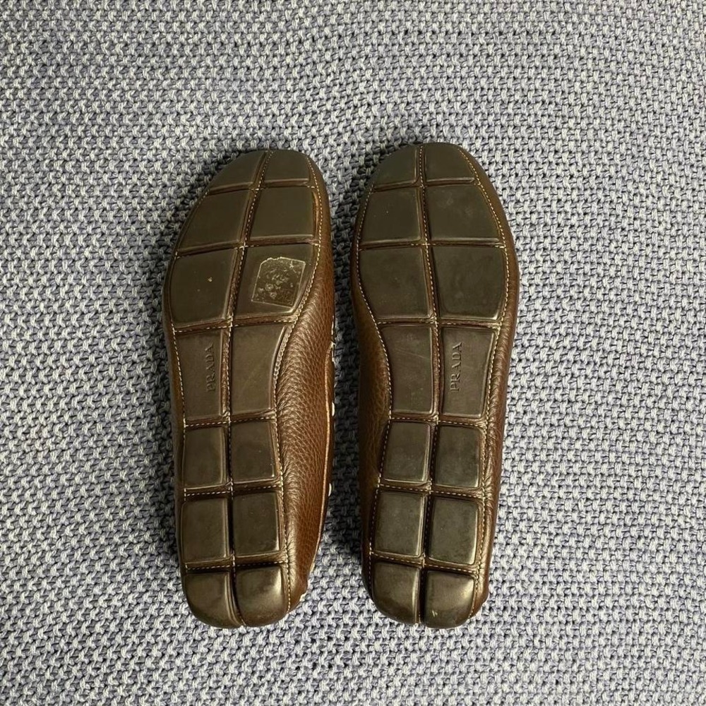 Prada brown leather loafers. Size 9.5 #luxury #loafers - Picture 6 of 7